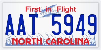 NC license plate AAT5949