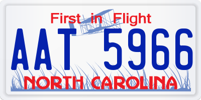 NC license plate AAT5966