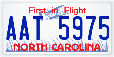 NC license plate AAT5975