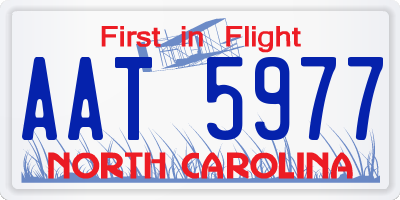 NC license plate AAT5977
