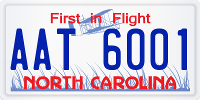 NC license plate AAT6001