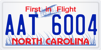 NC license plate AAT6004