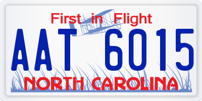 NC license plate AAT6015