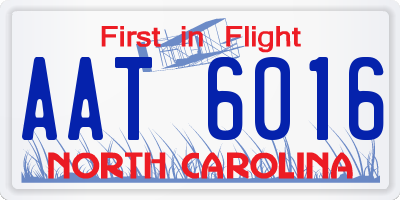 NC license plate AAT6016