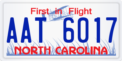 NC license plate AAT6017