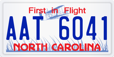 NC license plate AAT6041
