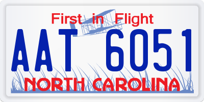 NC license plate AAT6051