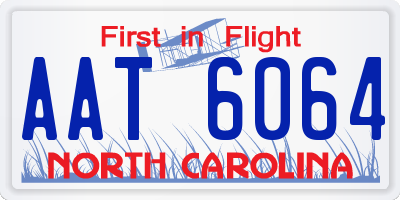 NC license plate AAT6064