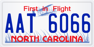 NC license plate AAT6066