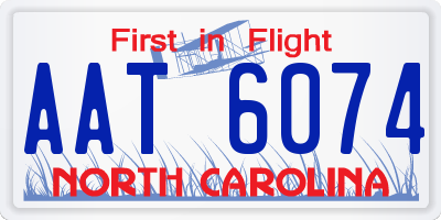 NC license plate AAT6074