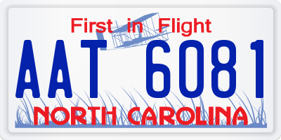 NC license plate AAT6081