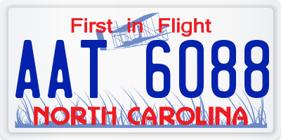 NC license plate AAT6088