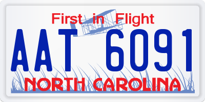NC license plate AAT6091
