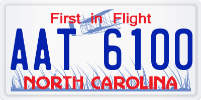 NC license plate AAT6100