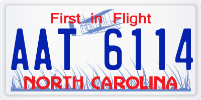 NC license plate AAT6114