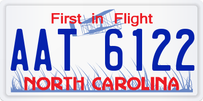NC license plate AAT6122