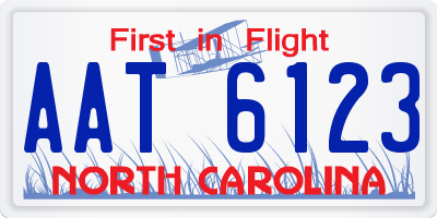 NC license plate AAT6123