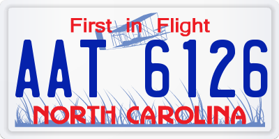 NC license plate AAT6126
