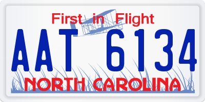 NC license plate AAT6134