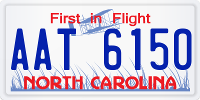 NC license plate AAT6150
