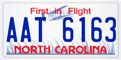 NC license plate AAT6163
