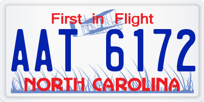 NC license plate AAT6172