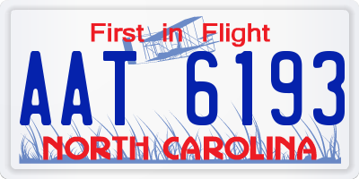 NC license plate AAT6193