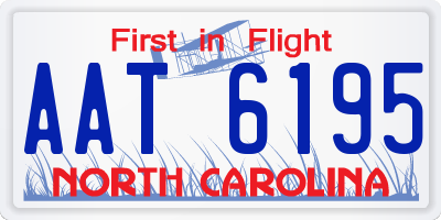 NC license plate AAT6195