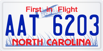 NC license plate AAT6203
