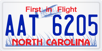 NC license plate AAT6205