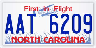 NC license plate AAT6209