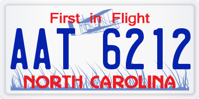 NC license plate AAT6212
