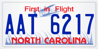 NC license plate AAT6217
