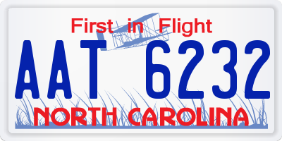 NC license plate AAT6232