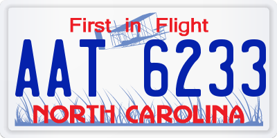 NC license plate AAT6233