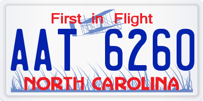 NC license plate AAT6260