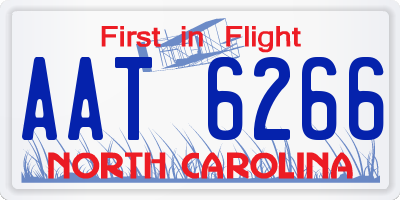 NC license plate AAT6266