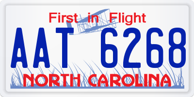 NC license plate AAT6268