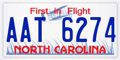 NC license plate AAT6274