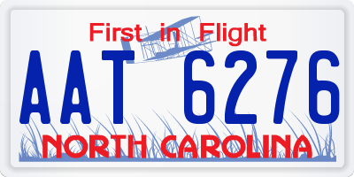 NC license plate AAT6276