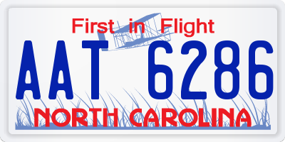 NC license plate AAT6286