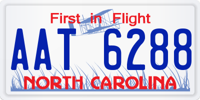 NC license plate AAT6288