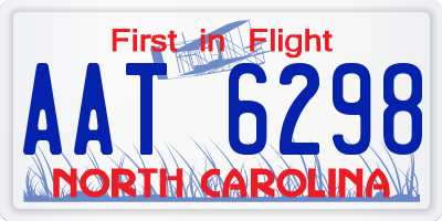 NC license plate AAT6298
