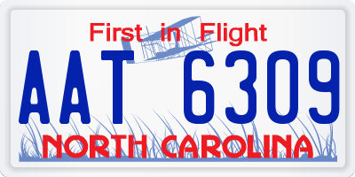 NC license plate AAT6309
