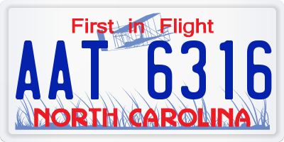NC license plate AAT6316