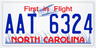 NC license plate AAT6324