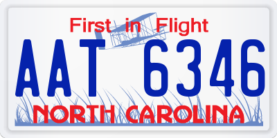 NC license plate AAT6346