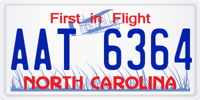 NC license plate AAT6364