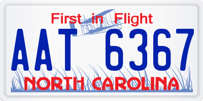 NC license plate AAT6367