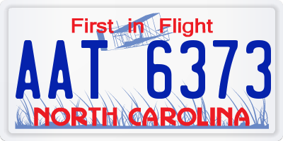 NC license plate AAT6373